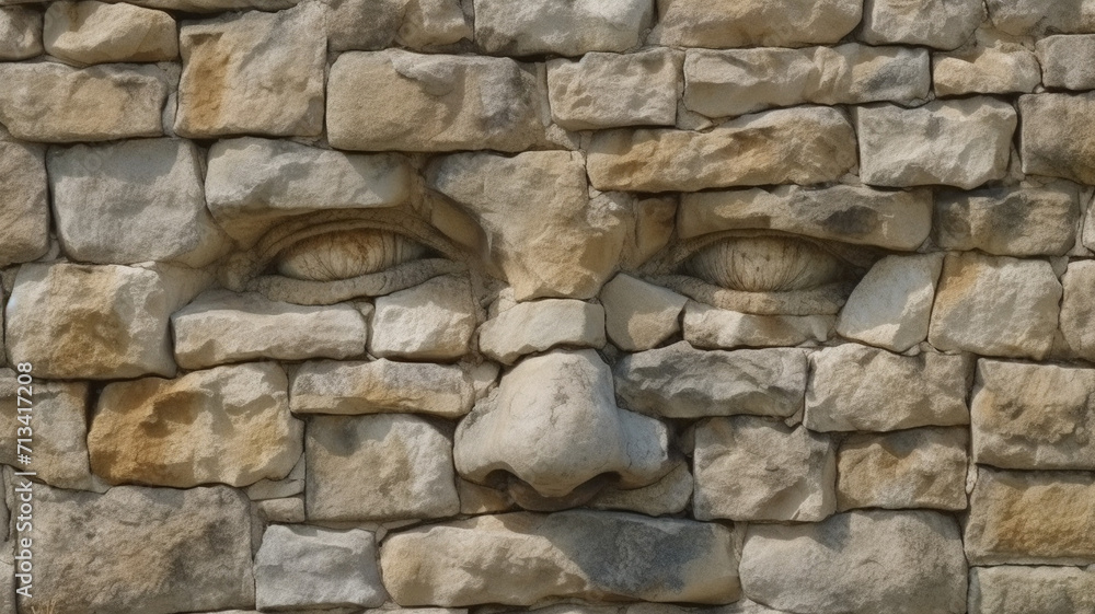 Fototapeta premium Face on Wall and Wall