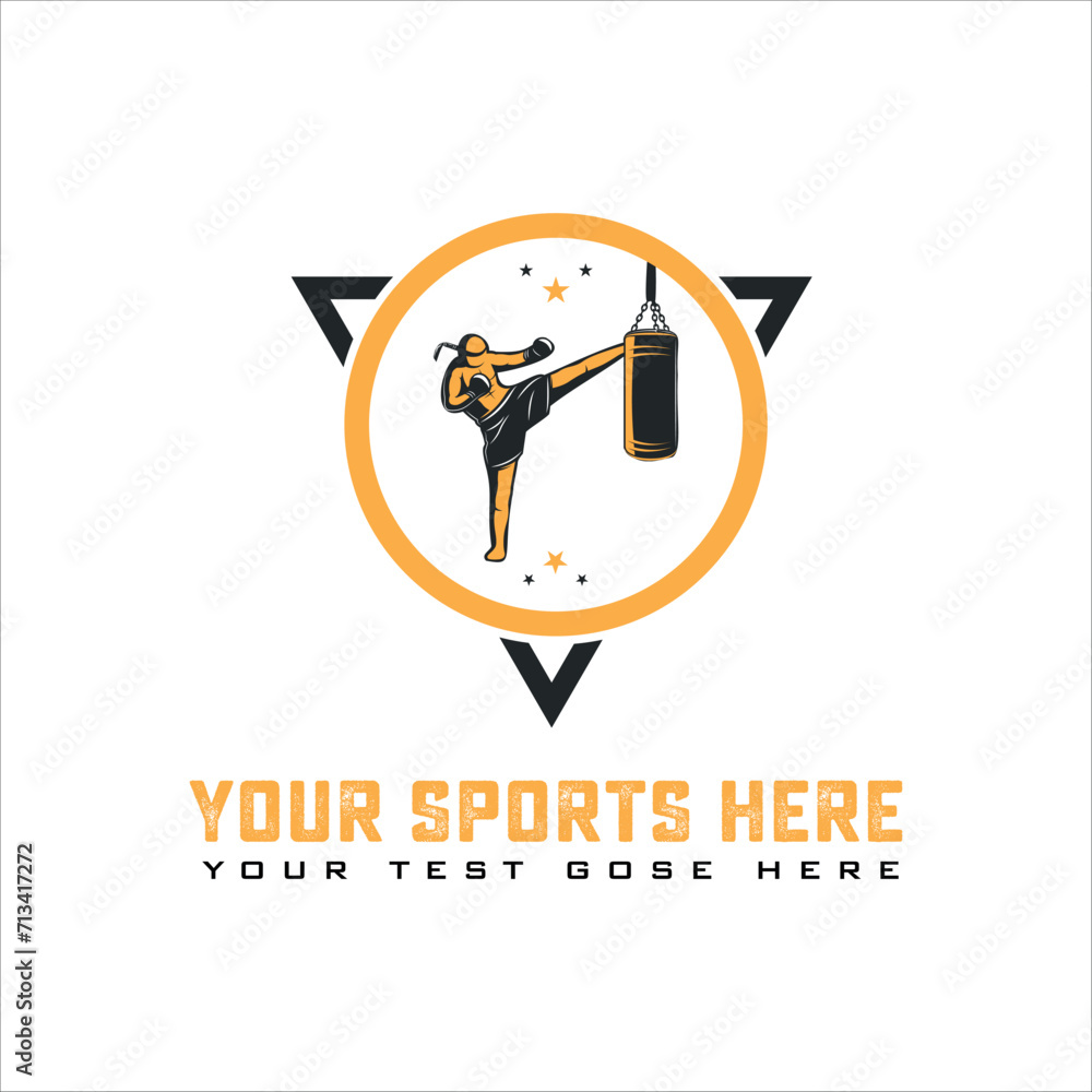 boxing sports man doing boxing illustration logo design boxing sports man doing boxing illustration logo design