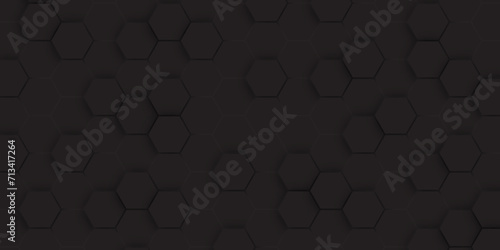 Hexagonal abstract metal background with light. Hexagonal gaming vector abstract tech background. © Rony