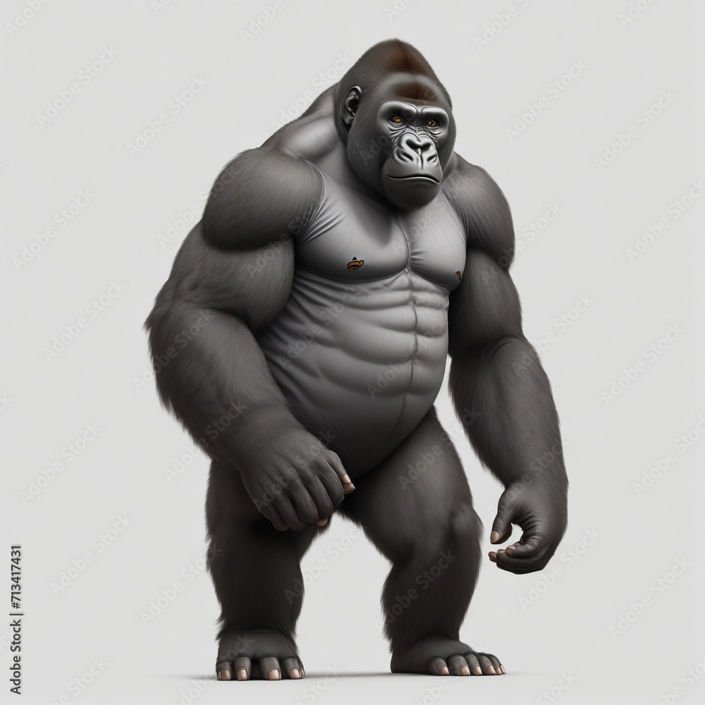 Gorilla illustration on a white background