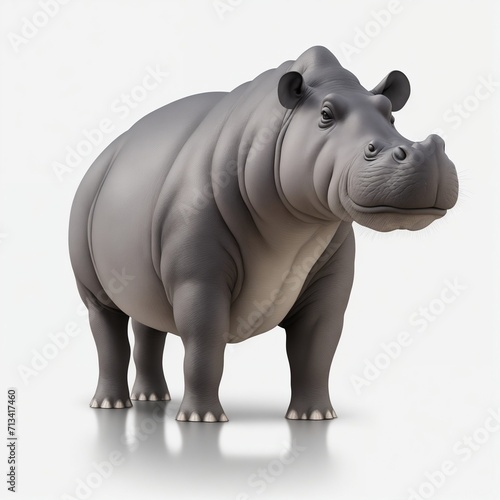 Hippopotamus illustration on a white background. © Atcharasiri