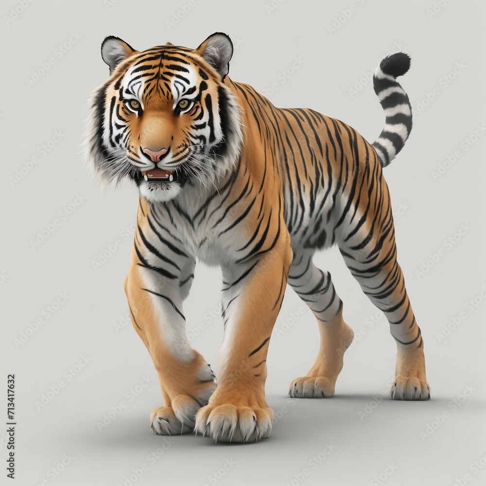 Fototapeta premium Tiger illustration on a white background