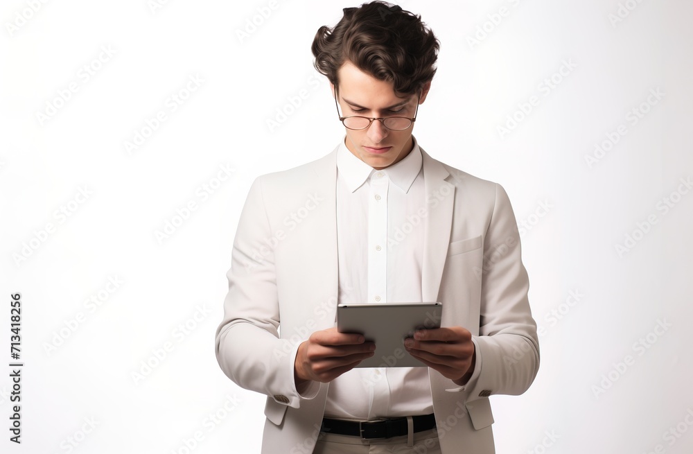 young man using tablet young man using tablet