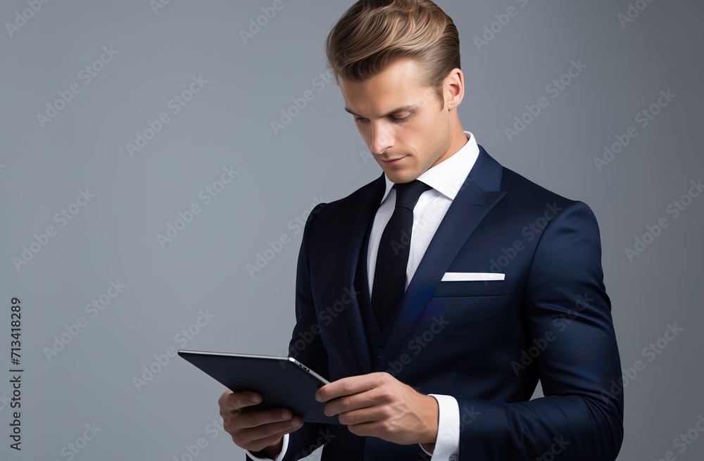 young man using tablet young man using tablet