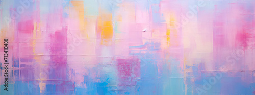 an abstract painting of a pink, orange, and purple painting, in the style of palette knife impressionism, close-up shots, light green and cyan, organic sculpting, unprimed canvas, 
