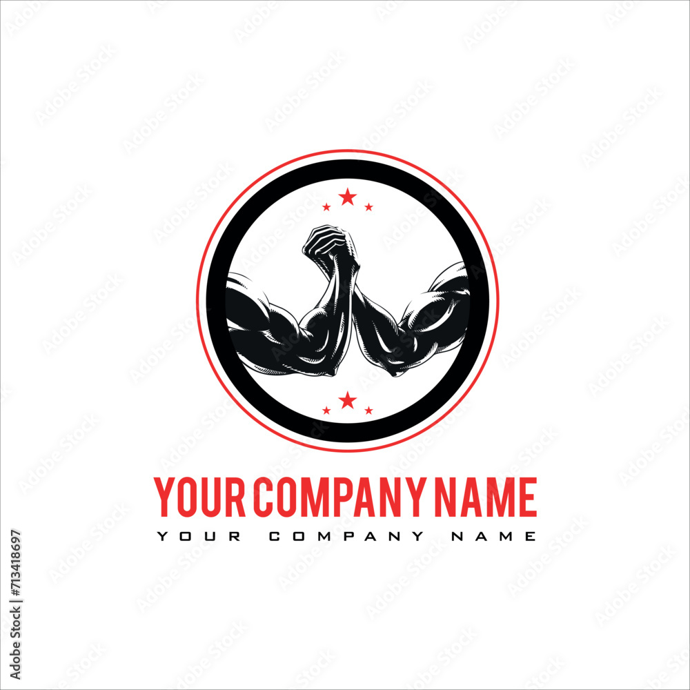 Fototapeta premium Double Fist Logo vector design