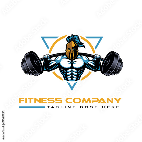 titan or spartan warrior emblem logo template logo 