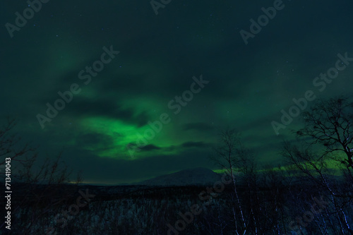 Image of the Northern Lights in Abisko  Sweden
