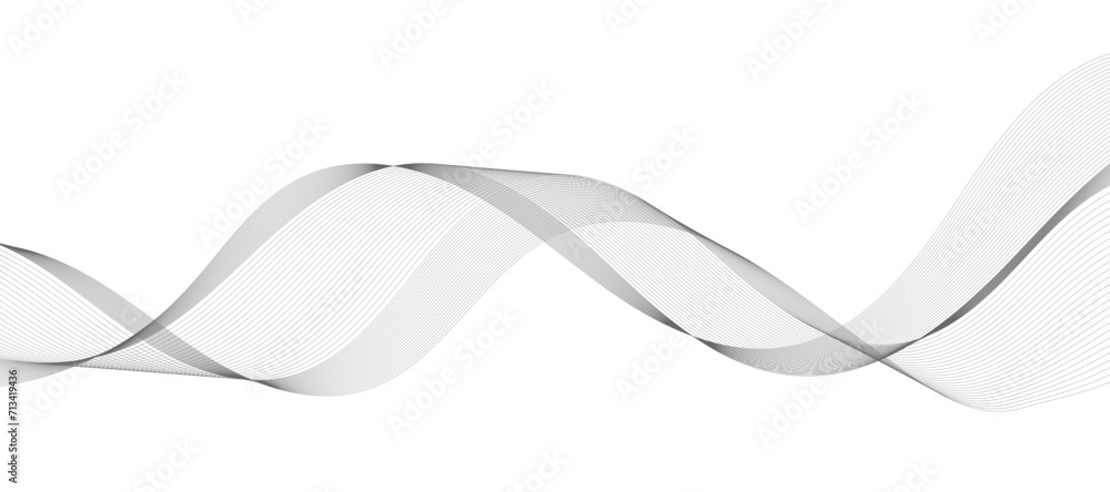 Elegant abstract smooth grey wave modern background. Vector illustration