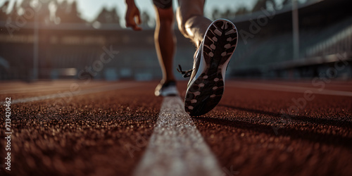 a runner's feet on the track photo
