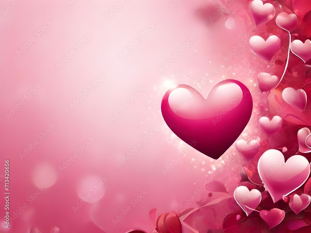 Heart themed Pink Valentine Wallpaper