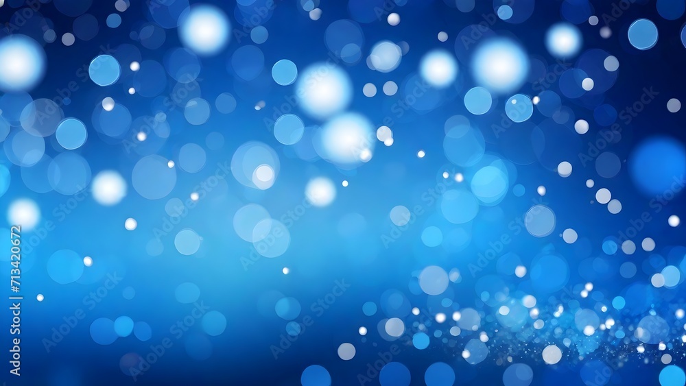 Abstract blue bokeh background. Christmas and New Year concept.
