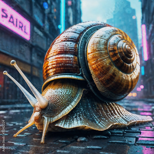 snail on the street