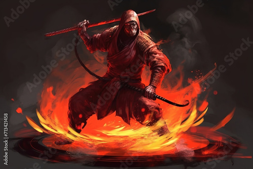 A samurai in a demonic red mask © Edik