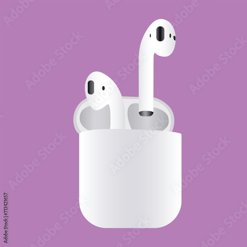 Wireless, Air-pods icon modern isolated on white background vector