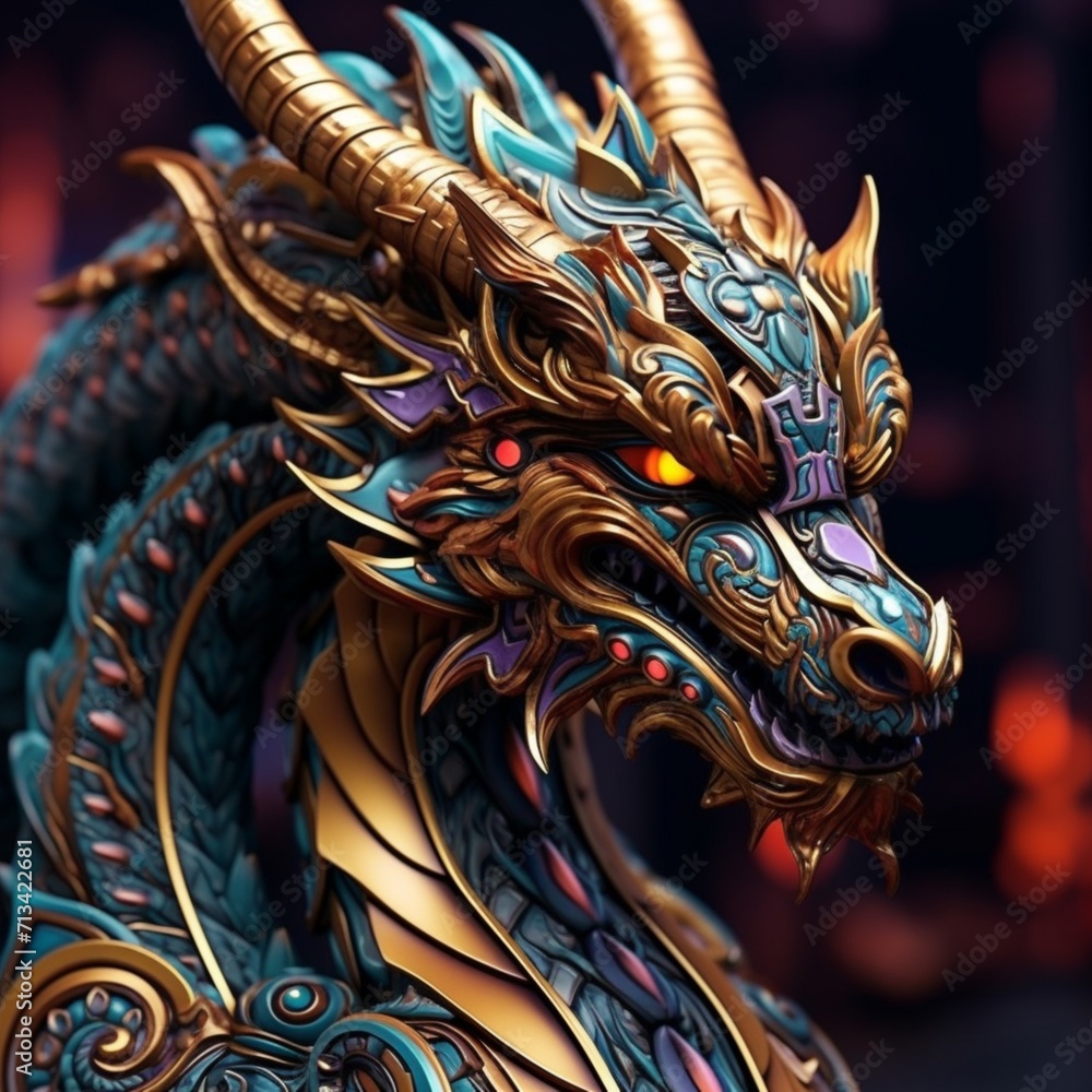 Cute handsome royal dragon by jordan nelson Ai generated art