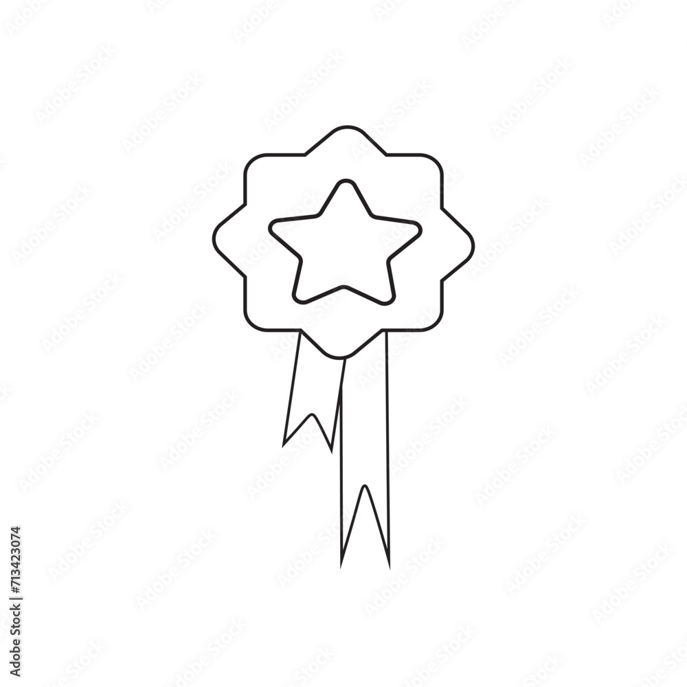 Rosette icon award vector icon editablle stroke, sign, symbol outline line button isolated on white Rosette icon award vector icon editablle stroke, sign, symbol outline line button isolated on white