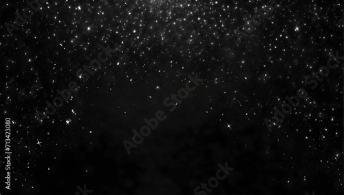 pure black background, overlay of twinkling platinum stars top half of page. generative AI photo
