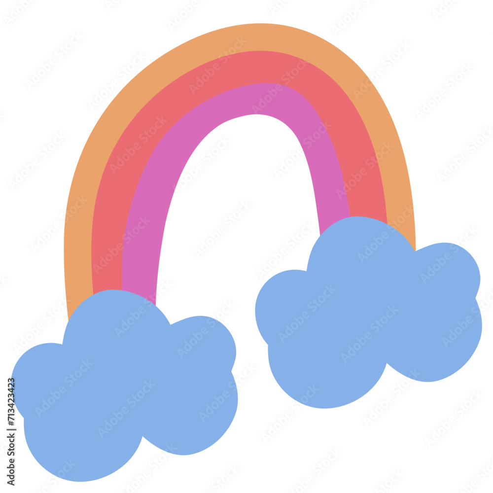 Fototapeta premium Clouds and rainbow SVG