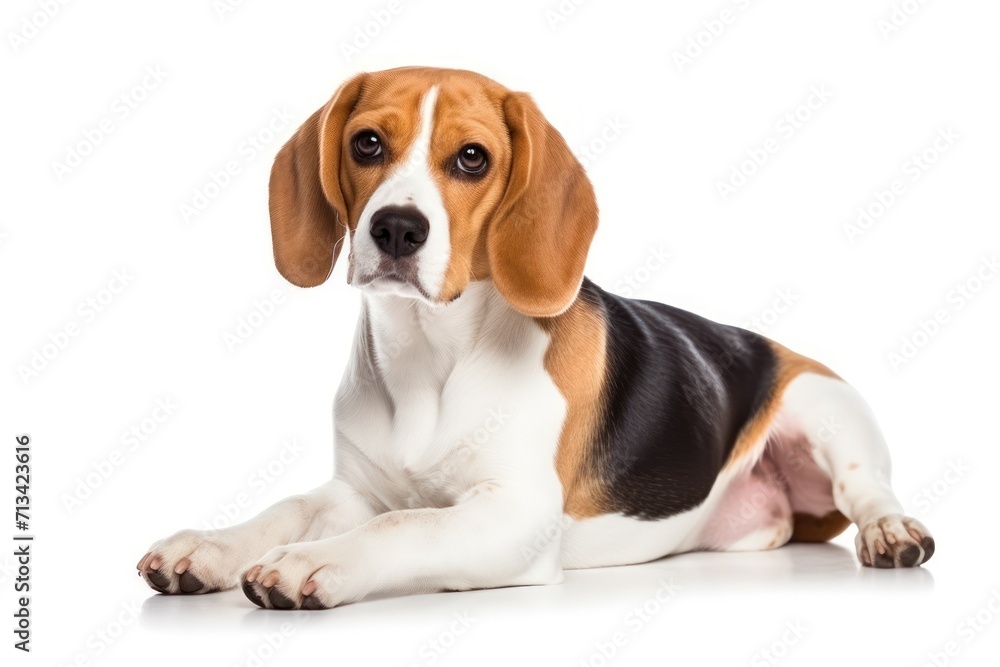 beagle dog on a white background