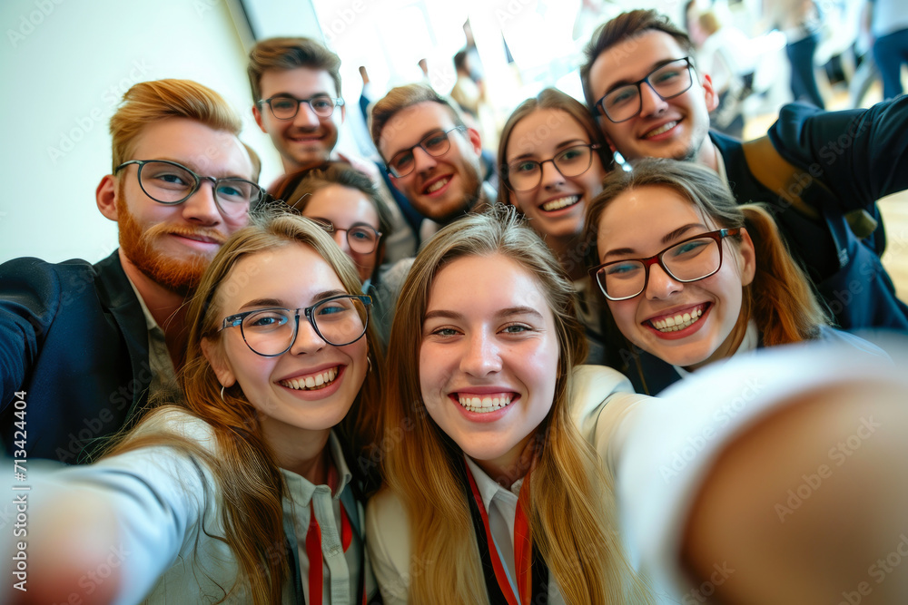 Youthful Conference Hosts Unite for Group Selfie Youthful Conference Hosts Unite for Group Selfie