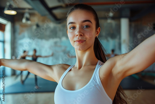 Graceful Moves: Young Woman in Dance Class