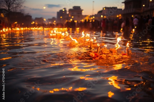 Indian holika dahan. captivating bonfire ritual reflecting vibrant celebration lifestyle © Iuliia