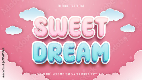 Editable text effect sweet character mock up photo