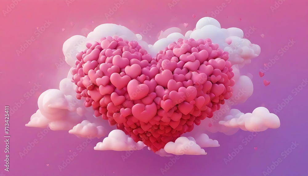 pink heart with cloud background pink heart with cloud background