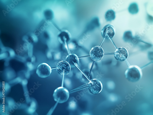 Model of the structure of a chain connecting atoms and molecules