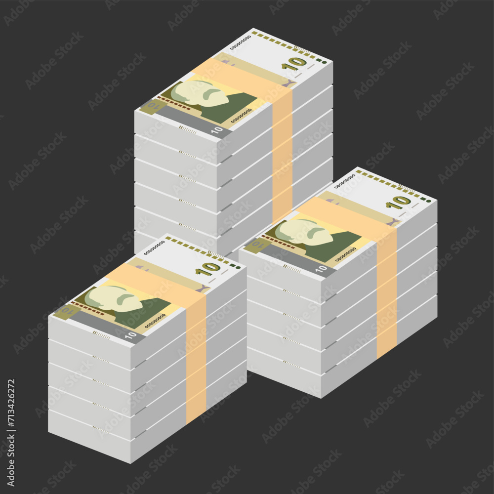 Bulgarian Lev Vector Illustration. Bulgaria money set bundle banknotes. Paper money 10 BGN. Flat style. Isolated on white background. Simple minimal design. Bulgarian Lev Vector Illustration. Bulgaria money set bundle banknotes. Paper money 10 BGN. Flat style. Isolated on white background. Simple minimal design.