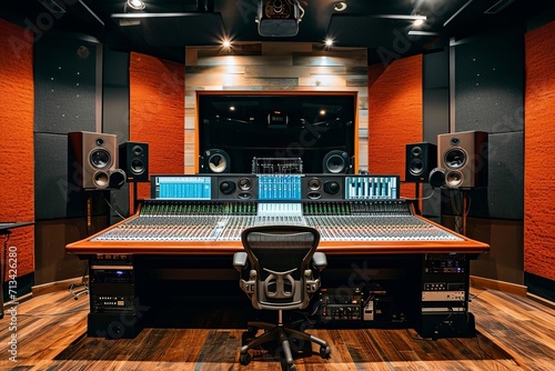 State-of-the-art recording studio with soundproof booths and mixing equipment