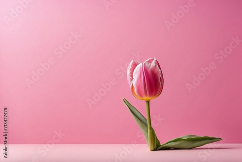 tulip on background with copy space, flower banner #713427479
