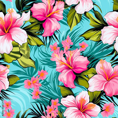 seamless Hawaii floral pattern