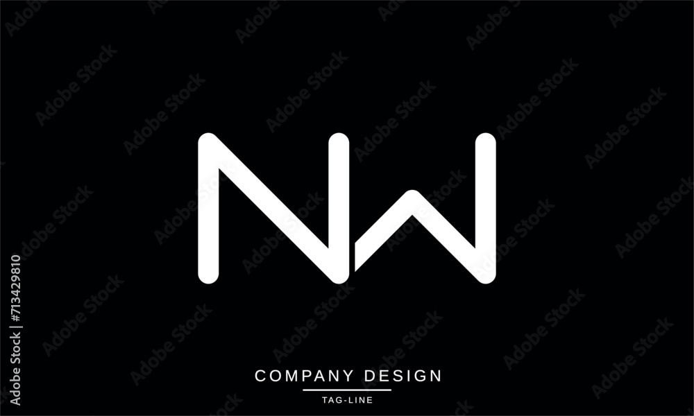 WN, NW, Abstract Letters Logo Monogram