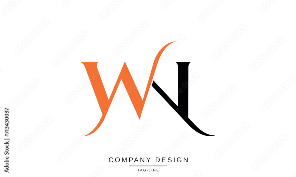 WN, NW, Abstract Letters Logo Monogram WN, NW, Abstract Letters Logo Monogram