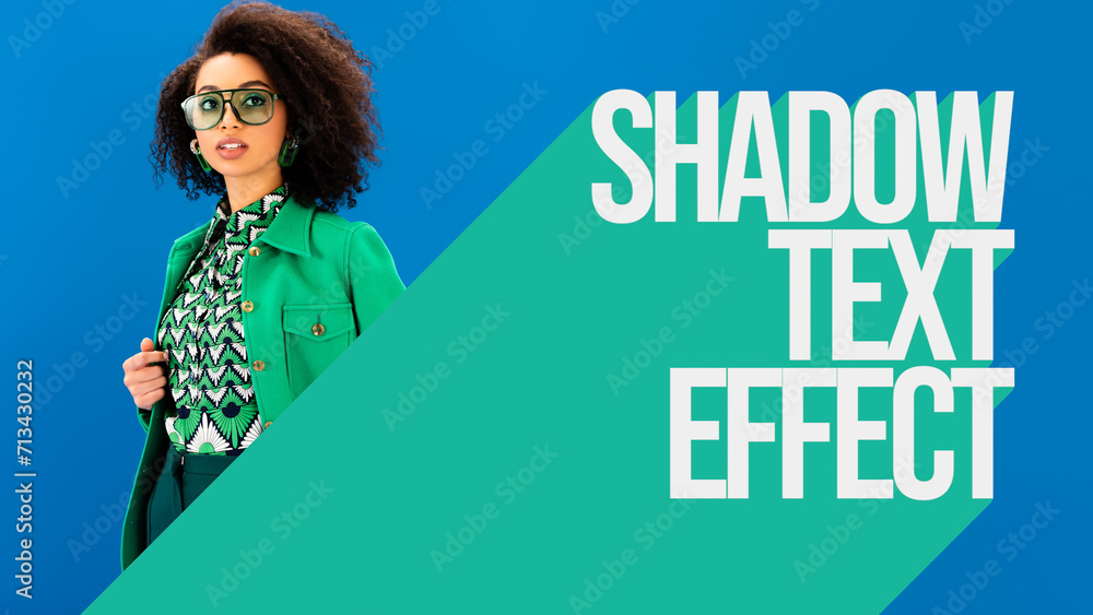 Long Shadow Text Effect Stock Template Adobe Stock