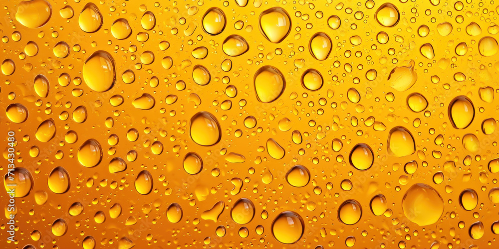 Raindrops or water drops on a yellow background Raindrops or water drops on a yellow background
