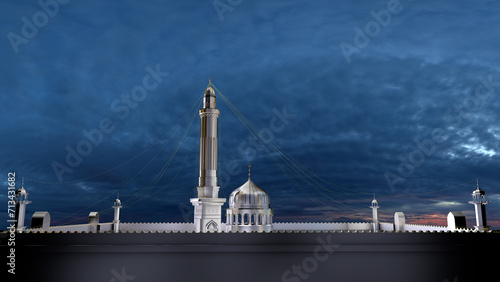 Masjid Stunning 3D Mosque for Ramadan and Islamic Celebrations.  photo