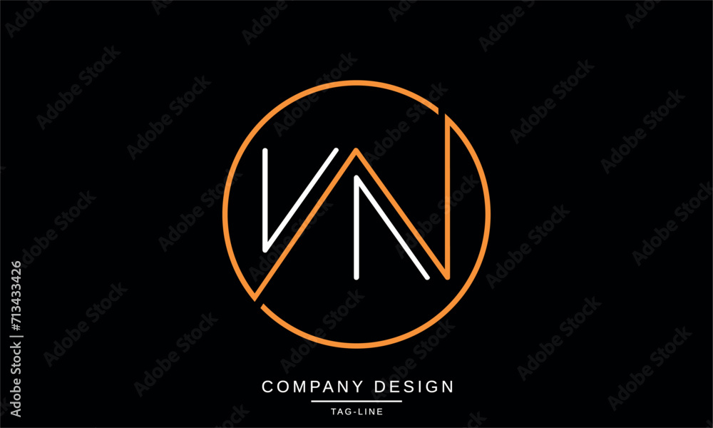 WN, NW, Abstract Letters Logo Monogram WN, NW, Abstract Letters Logo Monogram