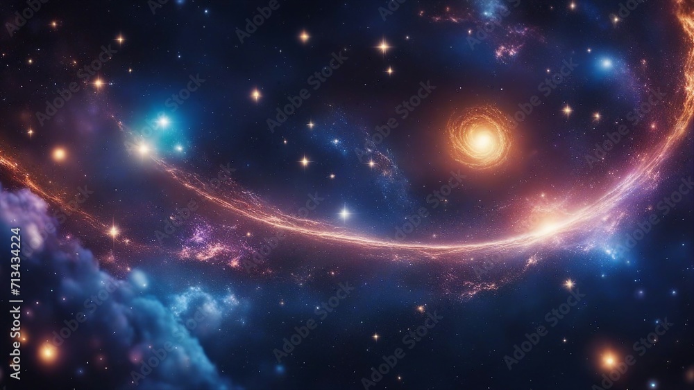 background with stars  A fantasy background of a galaxy and space sky. The image shows a vibrant and colorful view  