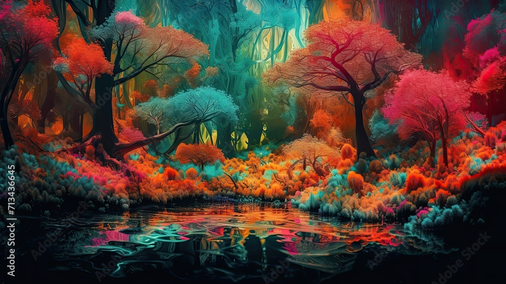Vivid Dreamscape of a Mystic Forest