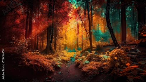 Whimsical Forest in Magical Colors