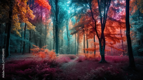 Otherworldly Trees in Neon Brightness © dDenVil
