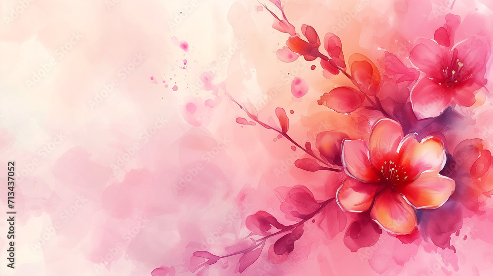 Obraz premium Watercolor Floral Background