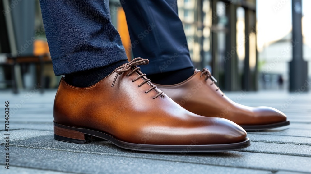 Male Business Shoes Corporate Setting     