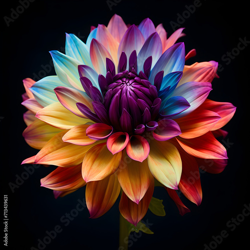 a multi colored dahlia beauty in nature variation Free Photo,,
Brightly colored flower with leaves in the background