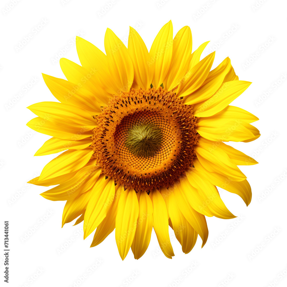 Flower Close Up: A Yellow Sunflower, Isolated on Transparent Background, PNG Flower Close Up: A Yellow Sunflower, Isolated on Transparent Background, PNG
