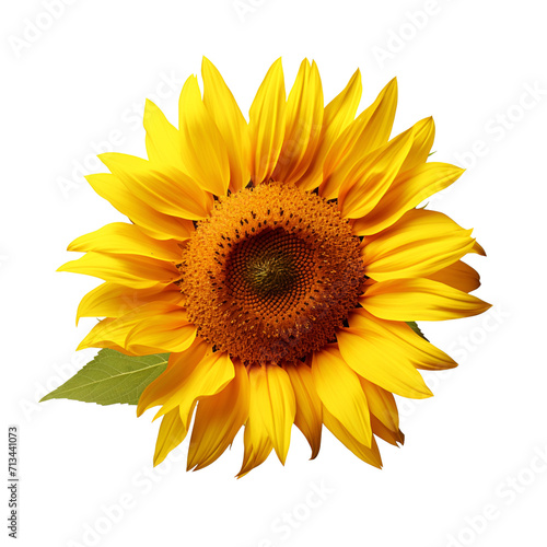 Yellow Sunflower: A Close-Up Flower View, Isolated on Transparent Background, PNG
