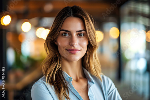 Free Download Mujer Líder Inspiradora: Retrato de una mujerpoderosa en el lugar de trabajo, empoderando a su equipo - GFXLoad
